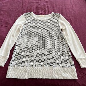 Black/white cotton sweater